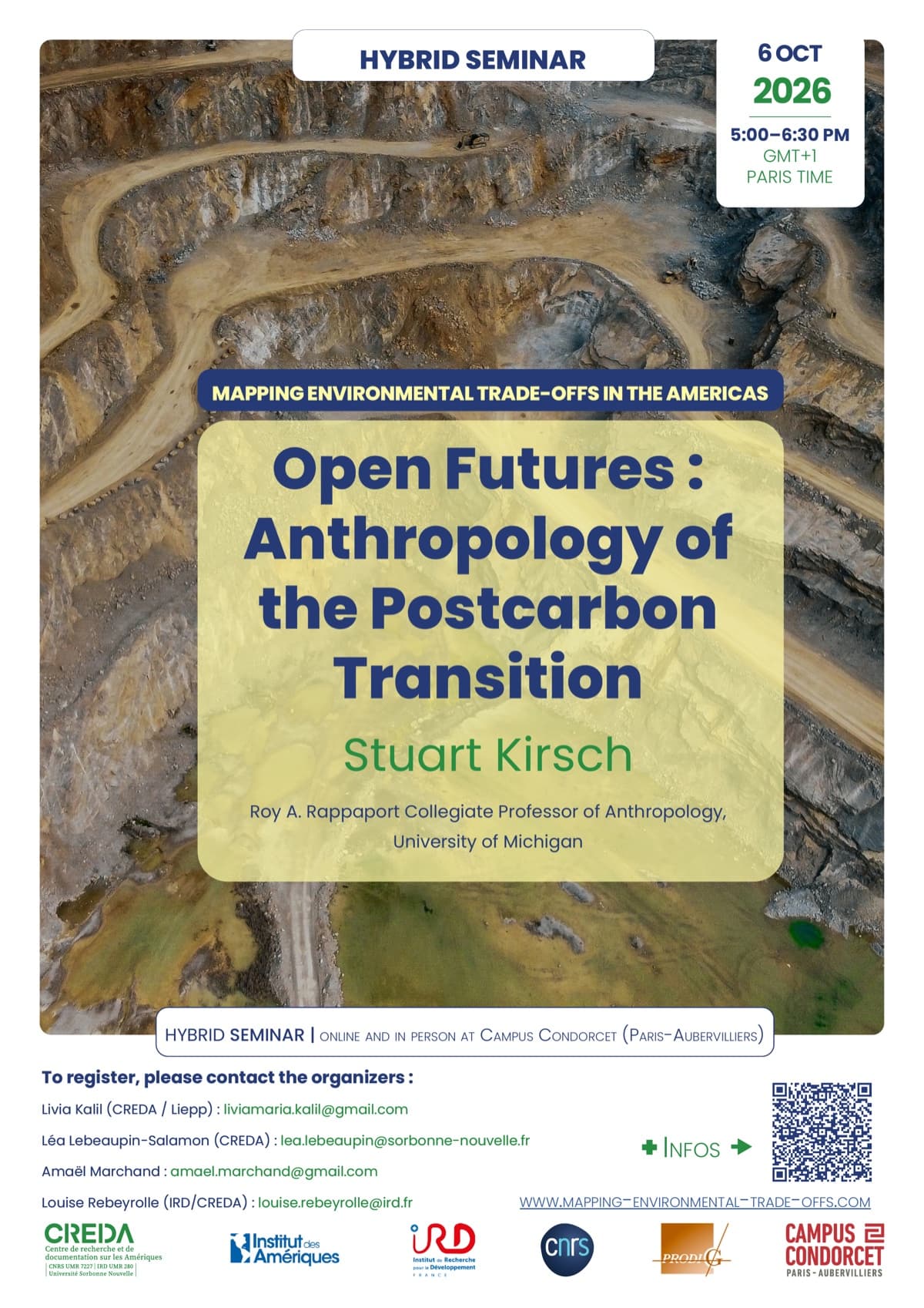 Poster — Open Futures: Anthropology of the Postcarbon Transition, Stuart Kirsch, 6 October 2026